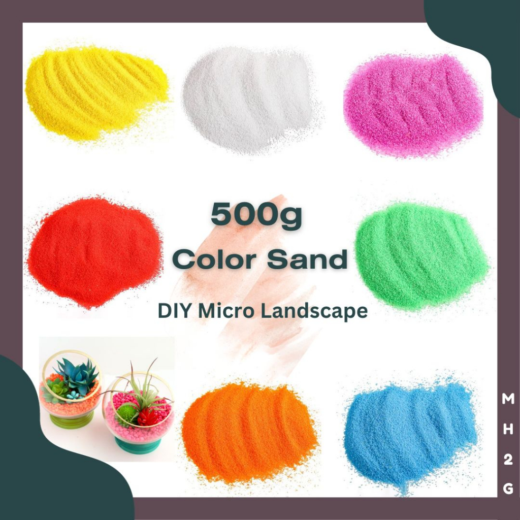 500G #10-20 Color Sand Aquarium Small Stone Rock Garden Art Nursery Craft DIY Micro Landscape 500克 10-20目彩色沙鱼缸装饰彩砂