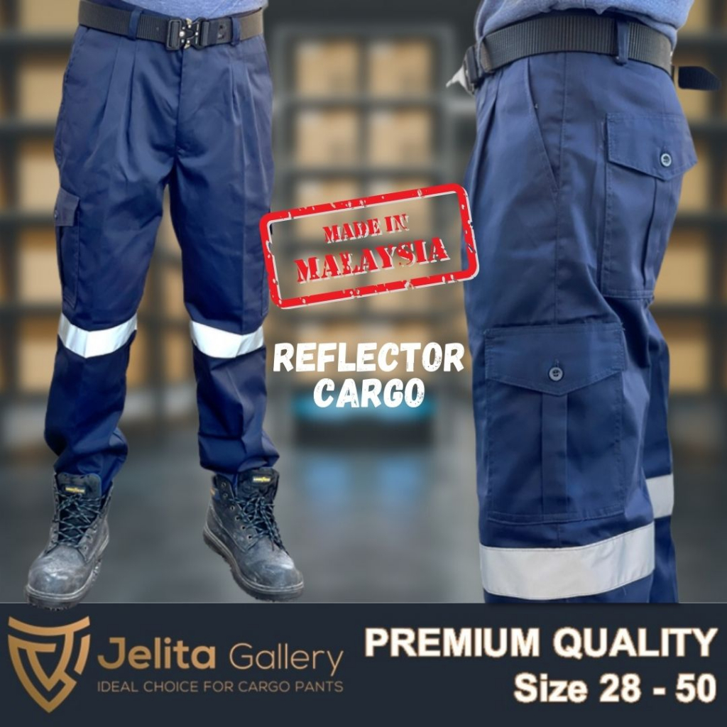 Seluar Lelaki Reflector Cargo Pants Seluar Cargo Lelaki Pant Seluar Kerja Seluar Kargo Lelaki Safety Reflective Cargo