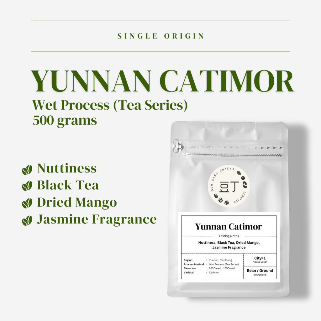 [ 500g ] Yunnan Catimor Single Origin Coffee [ Bean / Ground ] Wet Process (Tea Series) | Freshly Roast | Arabica Bean