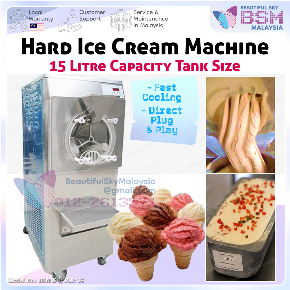 15L Tabung Hard Ice Cream Gelato Machine Besar Mesin Aiskrim Corek Yogurt 15 Litre Icecream