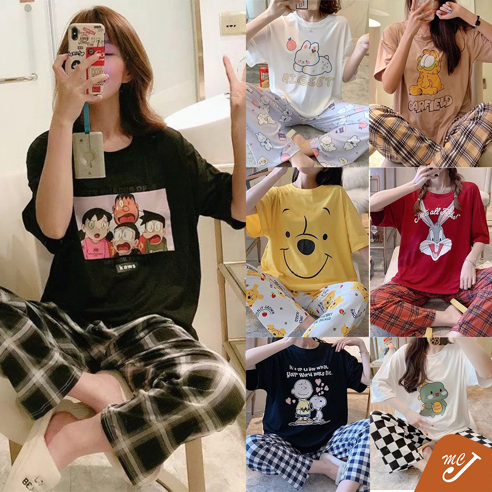 McJoden - KOHANA Baju tidur perempuan Short Sleeve Long Pants Wanita set nightwear pyjamas woman Pajamas ladies 睡衣套装