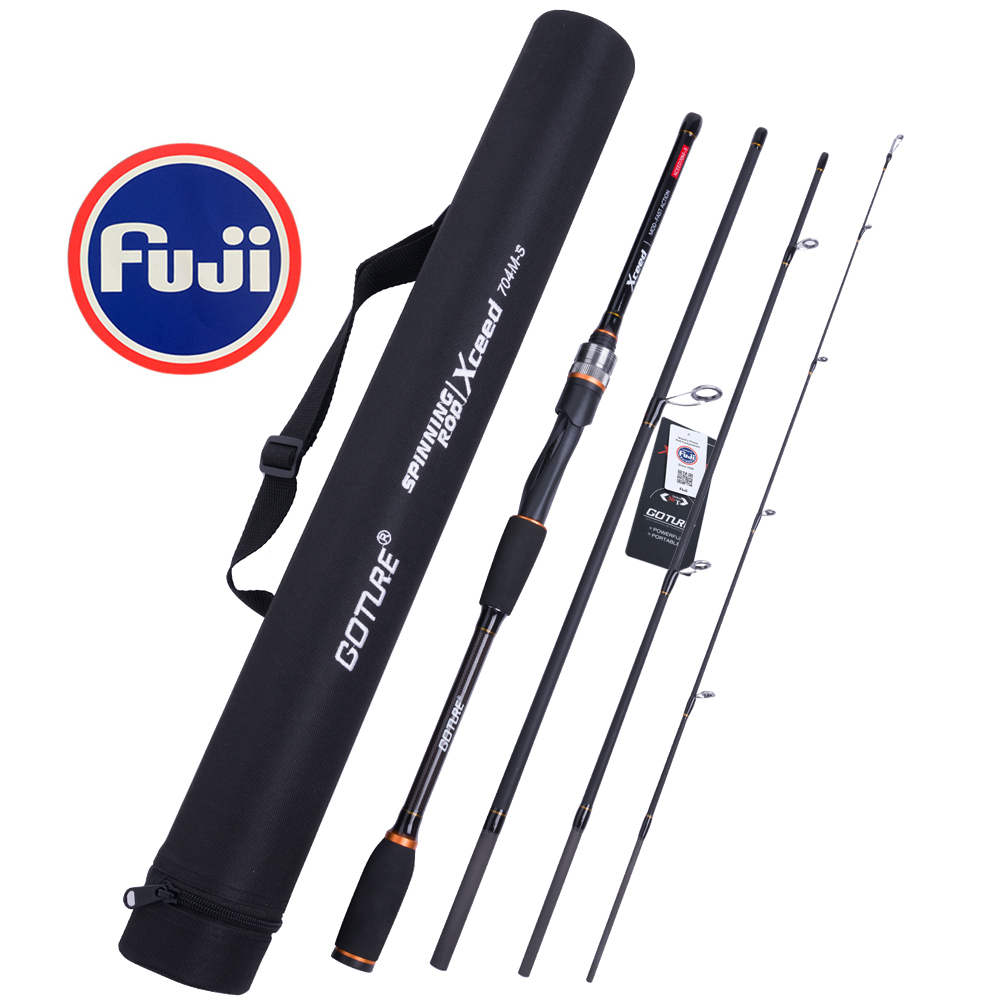 Goture Xceed Fuji Guide Ring Selectable Spinning Casting Fishing Rod 4 Sections Portable Travel Lure Rod Joran Pancing