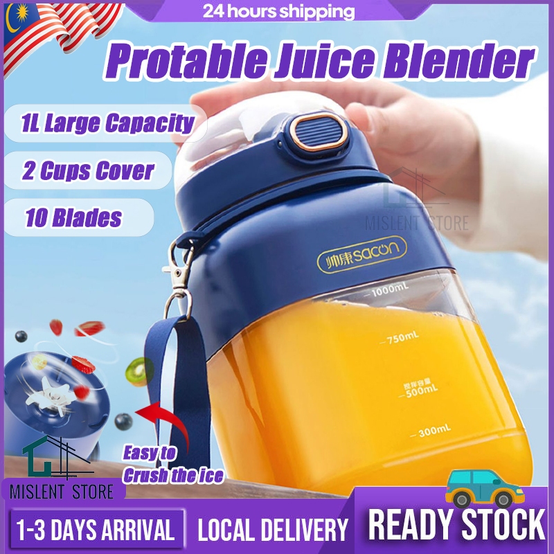 HOT🔥1000ML Portable Juice Blender Wireless Fruit Blender Juice Maker 10 Leaf Electric Mini Juice Blender Water Bottle榨汁杯