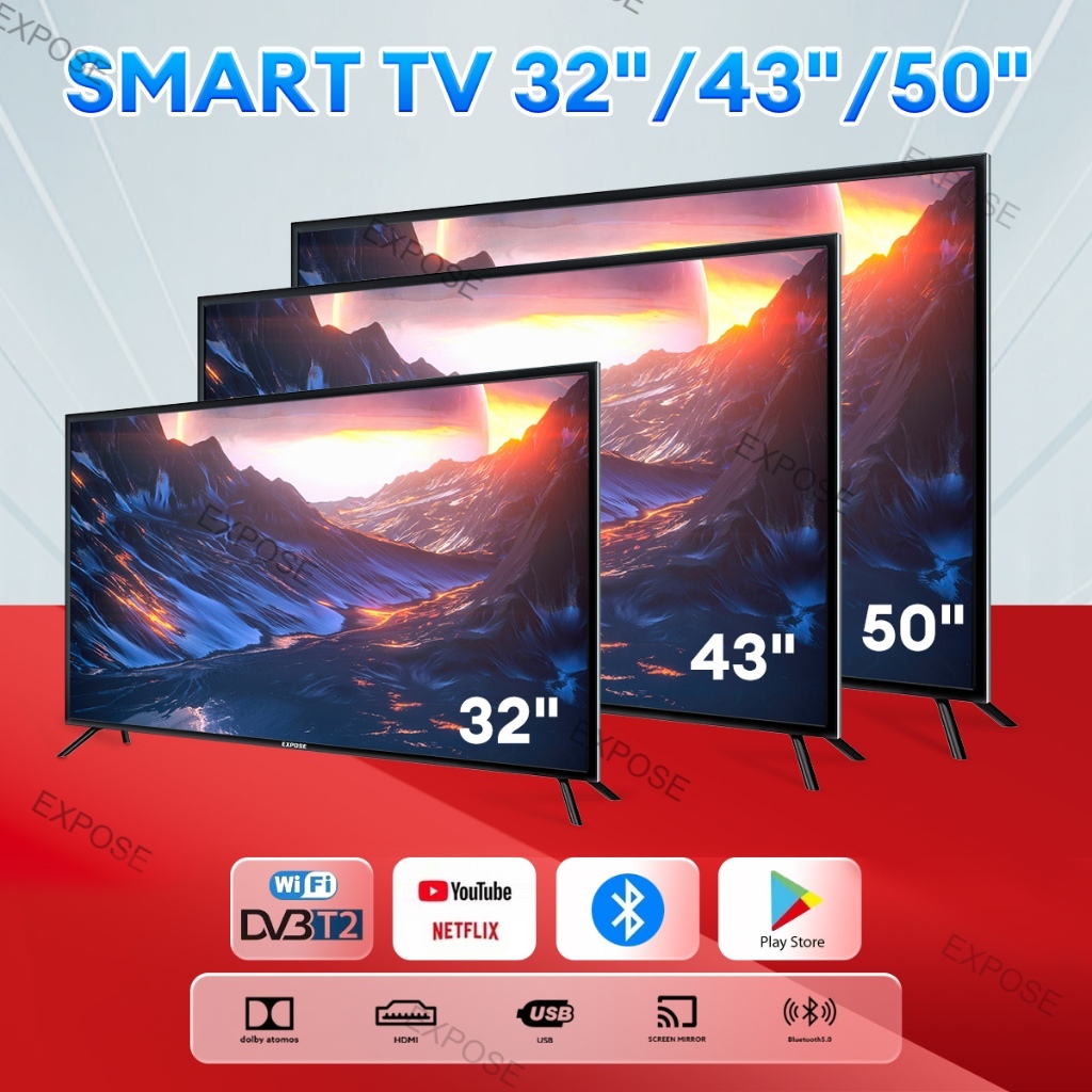 EXPOSE Android TV 32 inch Smart TV 43 inch LED Television 32/43/50 inch With WiFi/YouTube/MYTV/Netflix/Hdmi