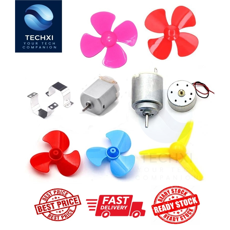 Blade Fan Propeller 3/4 Blades 50/60mm & DC Motor 130 140 for DIY Project / Arduino Robotic Car