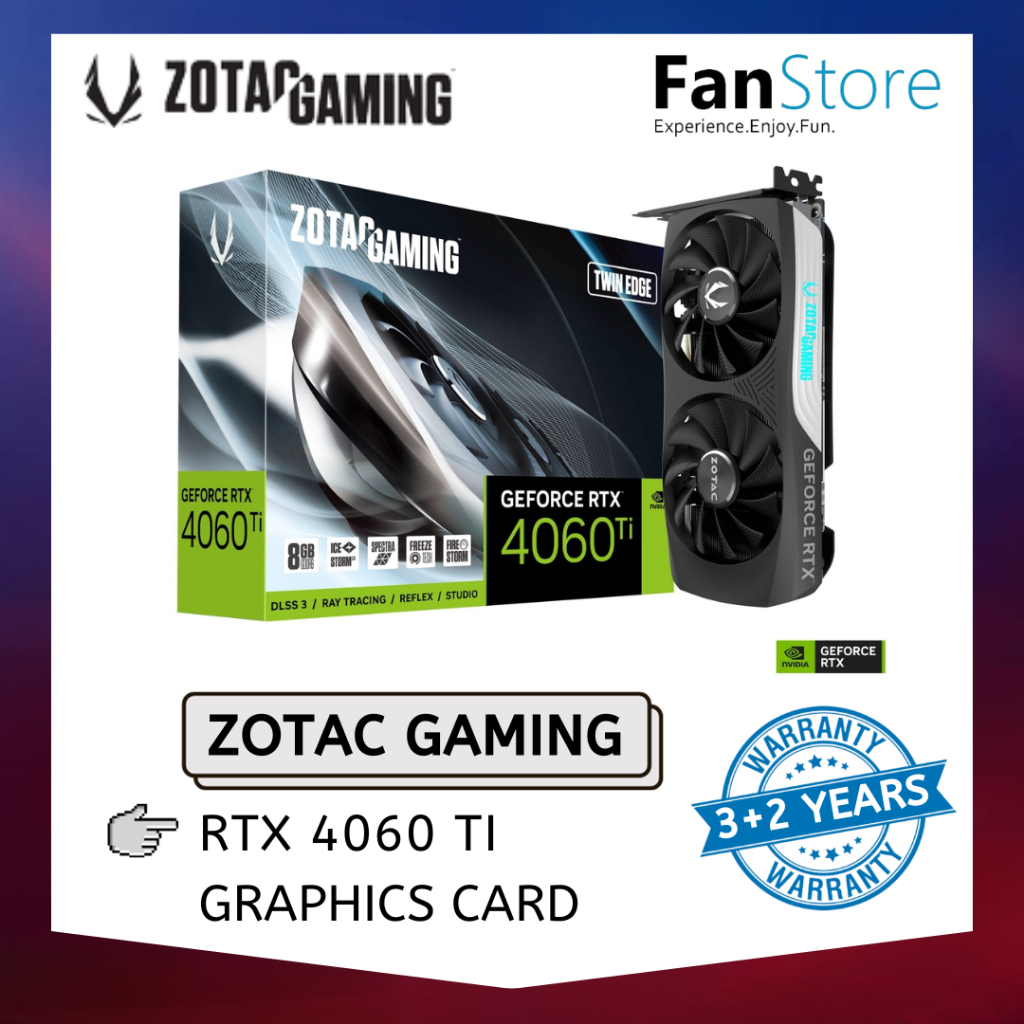 FANSTORE ZOTAC GAMING GeForce RTX 4060 Ti 8GB Twin Edge GDDR6 GPU Graphics Card