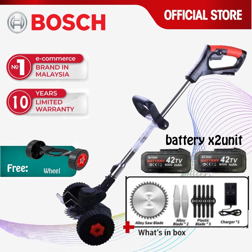 BOSCH Mesin Rumput 1800W Powerful Electric Grass Trimmer Grass Cutter Machine Adjustable Lawn Mower Home Garden