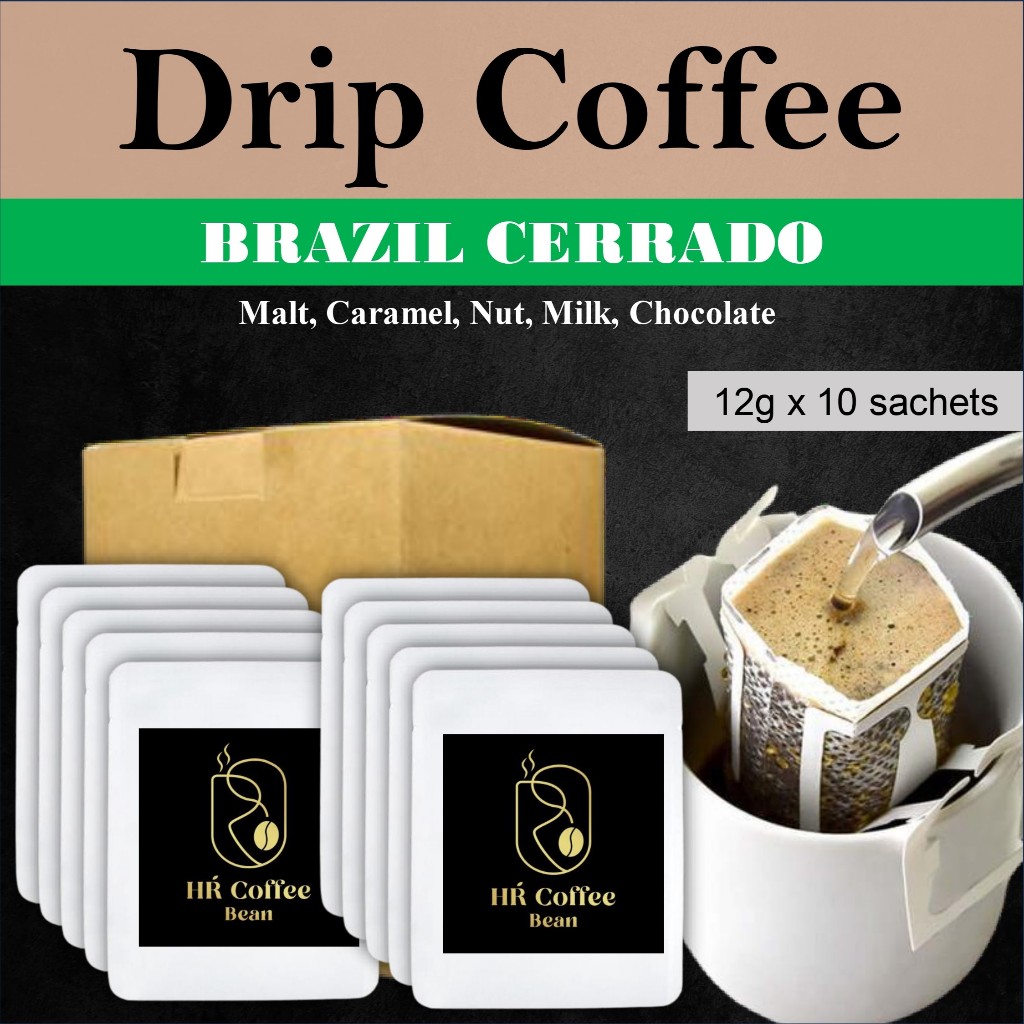 HR COFFEE BEAN - Coffee Drip Bag (BRAZIL CERRADO) Premium Arabica Coffee / Filter Coffee / Coffee Bag / Kopi