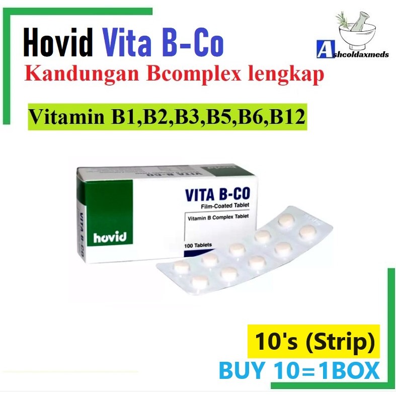 Hovid Vita B-Co (Vitamin B Complex) Film Coated Tablet 10s EXP03/2027