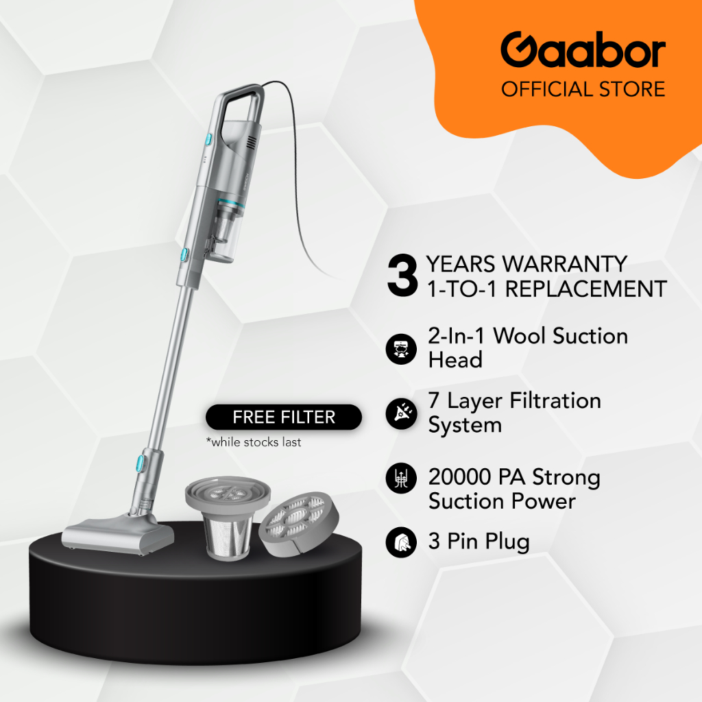 Gaabor 20kPa Corded Vacuum Cleaner GWV-20W06 7 Layers Filtration System Vacuum