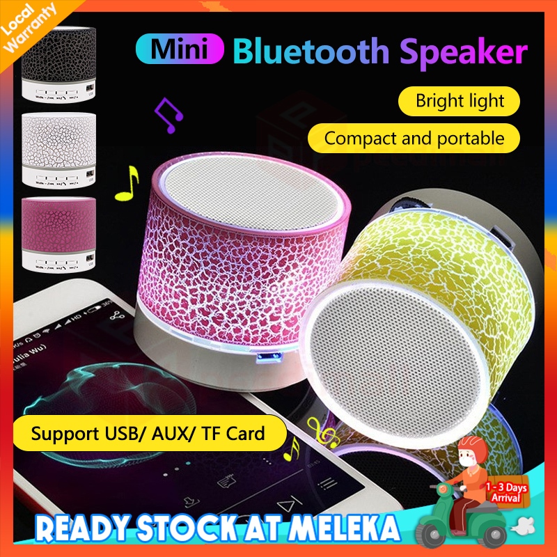 Mini Portable Bluetooth Speaker With Colorful LED Bluetooth 4.1 Subwoofer Speaker Light Speaker Support USB/ AUX TF Card