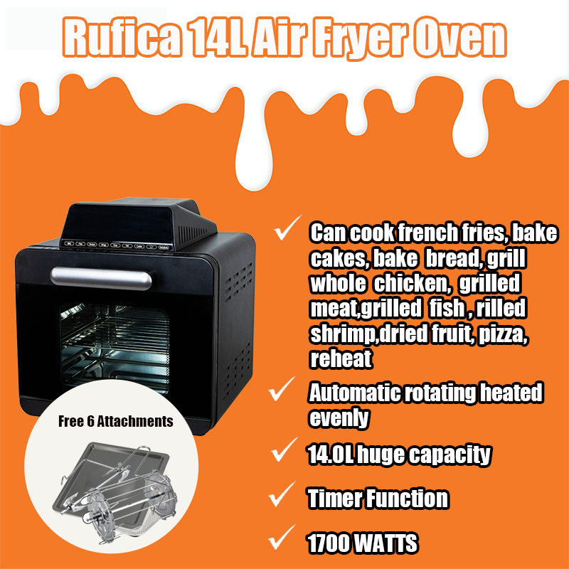 【SIRIM】RUFICA 14L ALL IN ONE Air Fryer / Oven / microwave /Fruit Dehydrator