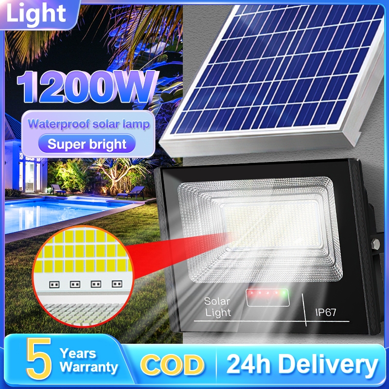 【Free Warranty】lampu solar light outdoor lighting 1200W spotlight solar Lighting 300m² Waterproof led Street light 太陽能