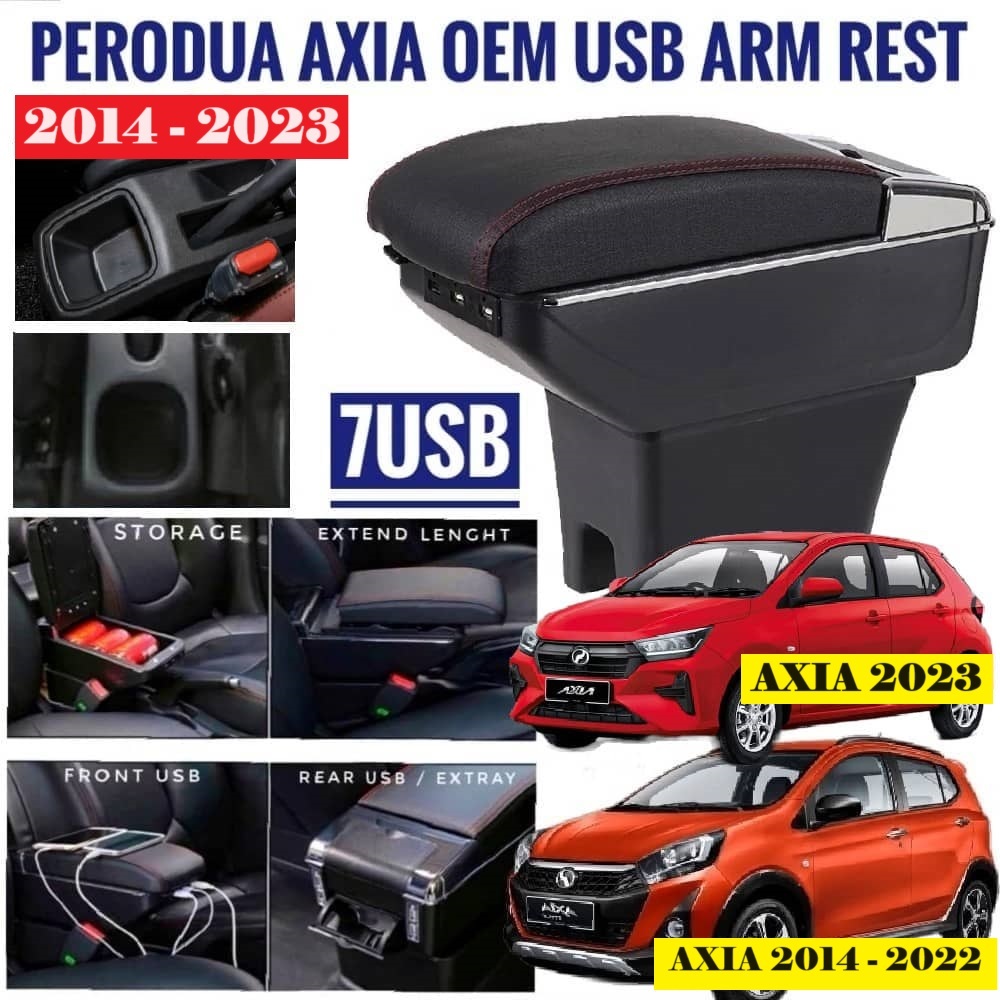 Car Armrest USB Axia Arm Rest Console Box Seat Organizer Storage Drink Cup Holder Car Accessories