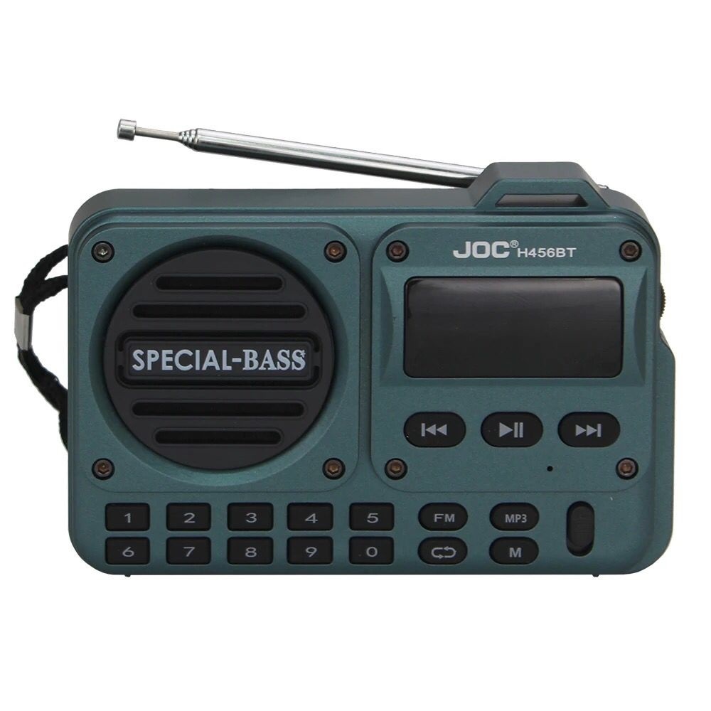 FM Radio with Best Reception, Bluetooth Speaker With Bass Portable Radio  Rechargeable & Battery Operated