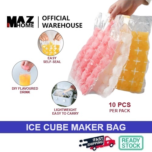 Disposable DIY Juice Ice Cube Maker Bag Mould 24 Grids Beg Ais 一次性制冰块袋