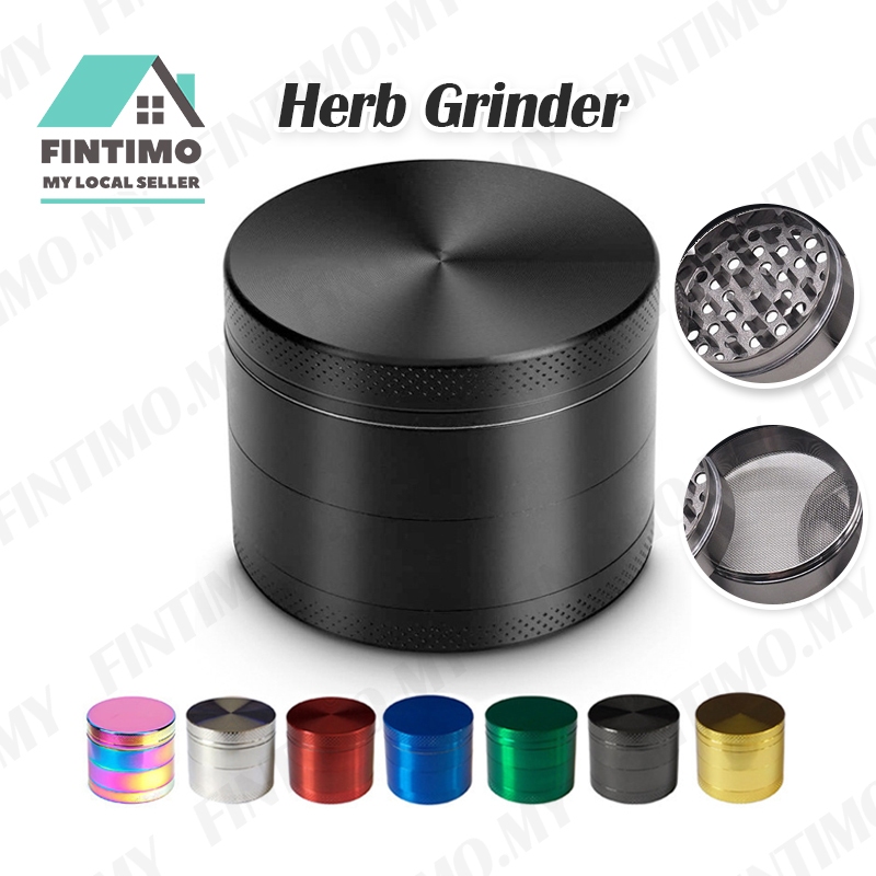 【MY】Grinder 50mm 63mm 4 Layer Broken Grinder Spice Grinder Black Herb Grinder pengisar rumput