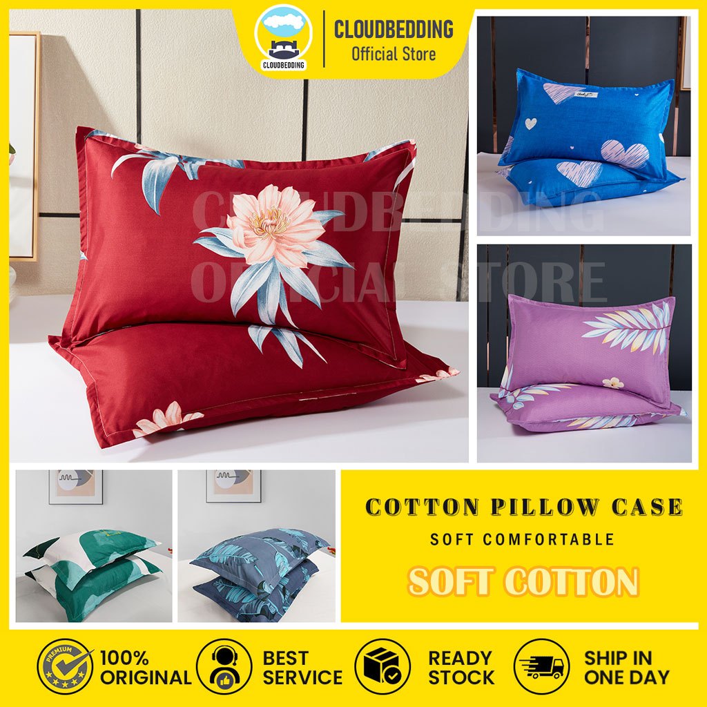 100% Premium Cotton Pattern Sarung Bantal Tidur Sarung Bantal Kepala Selesa Cadar Bedsheet Pillow Case 47*74cm