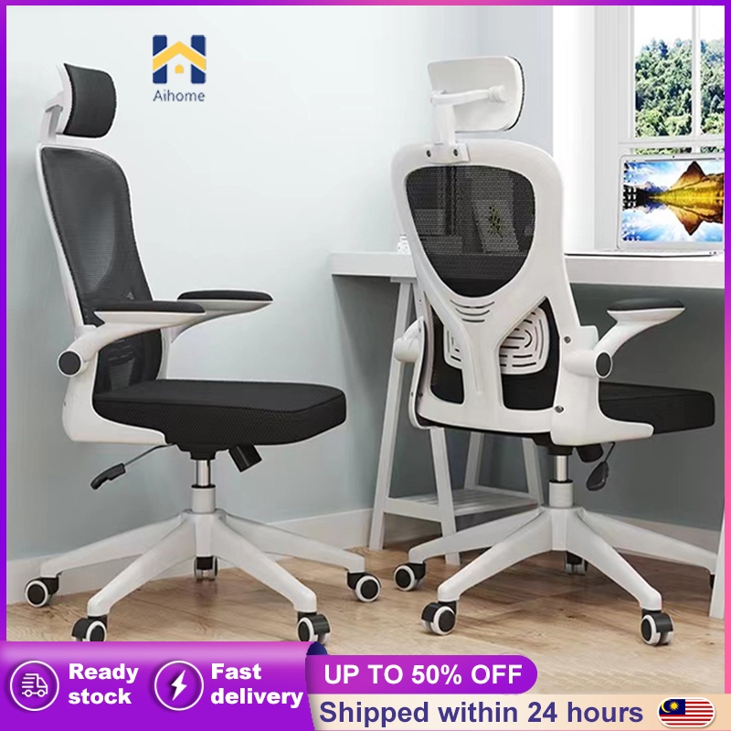 AH Office Chair Adjustable Gaming Chair Ergonomic Chair Executive Chair Mesh High Back Medium Back Chair Kerusi Pejabat