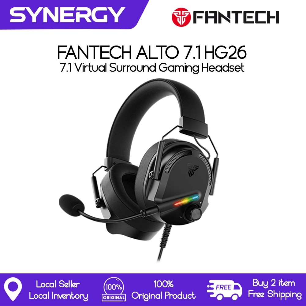Fantech Gaming Headset Alto 7.1 HG26 with 7.1 Surround Sound, Detachable Microphone, Volume Control