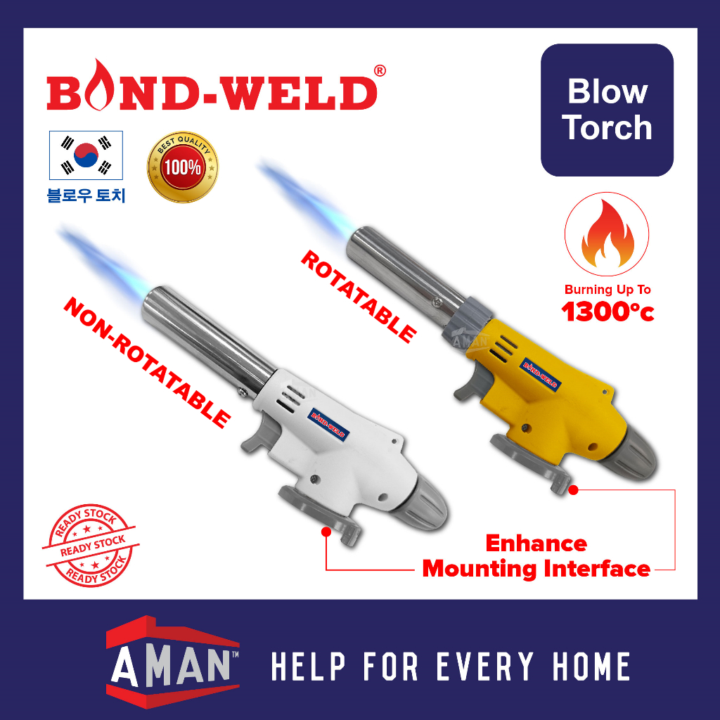 BOND WELD Blow Torch Gas Torch Gun Butane Burner Flaming Thrower Welding Camping Fire Maker Sushi Food Fire Flame Gun