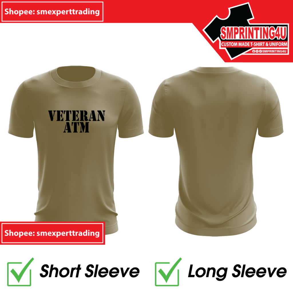 SM 040 Army Style T-Shirt VETERAN Material Microfiber Round Neck Color Sand Khaki