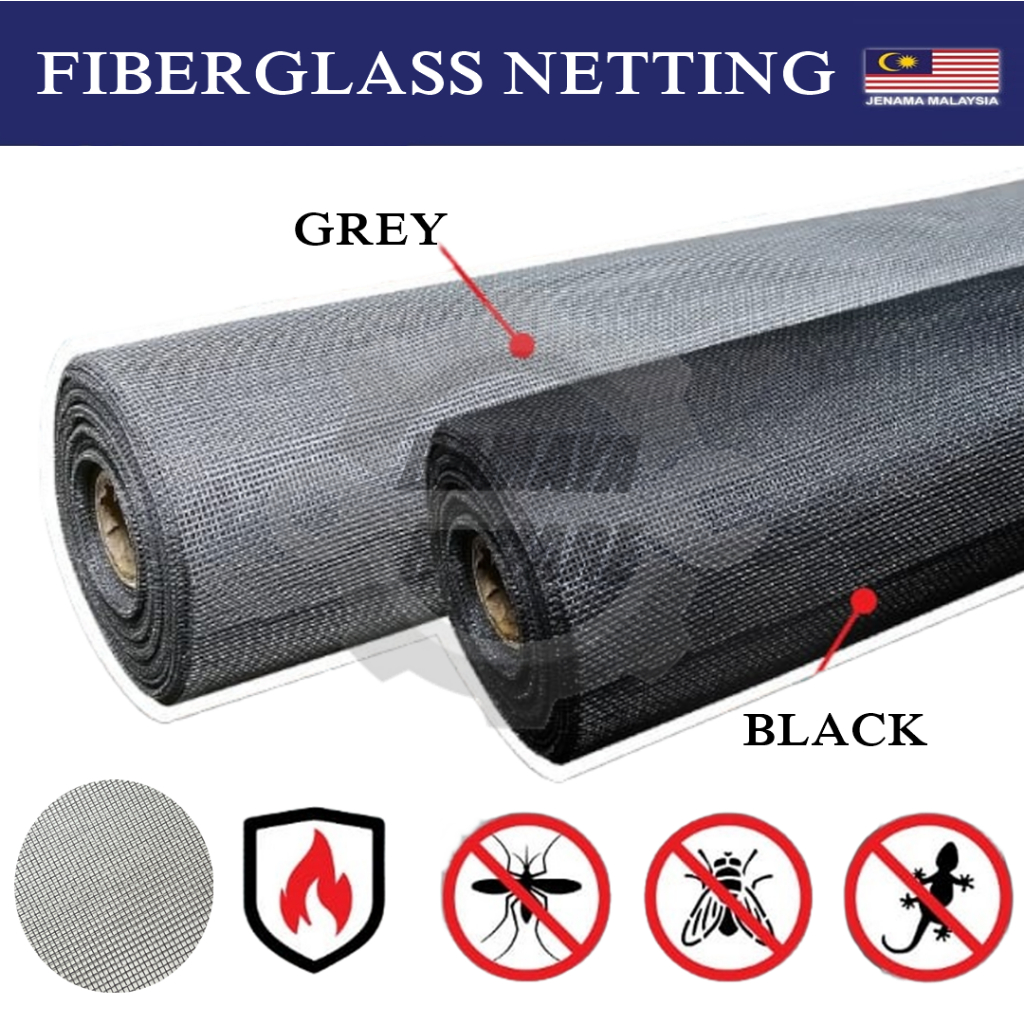 LASAK Fiberglass Net. High Quality Fiber Mesh Anti Mosquito Fiber Mesh Netting Insect Screen.Jaring Nyamuk. Mosquito Net