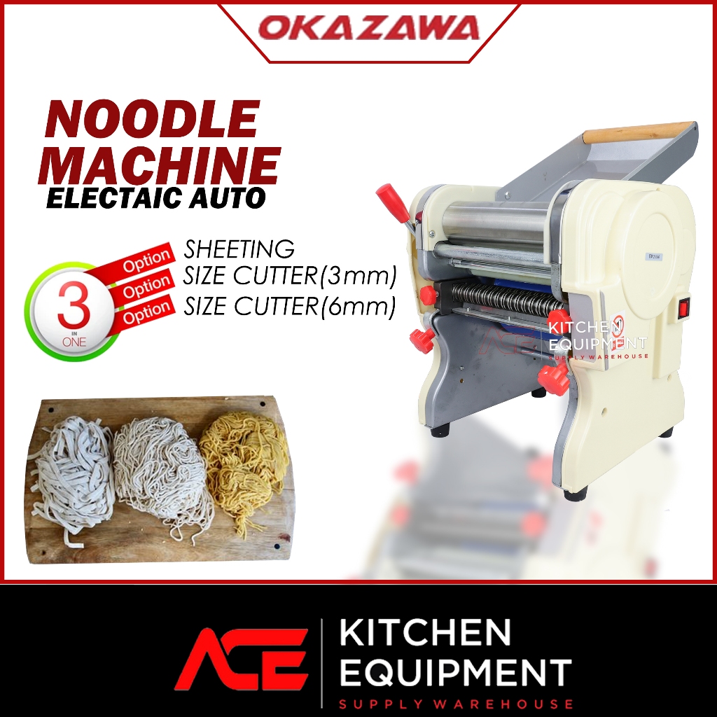 READY STOCK ! OKAZAWA NES200 ELECTRIC NOODLE MACHINE 550W WITH 8" STAINLESS STEEL ROLLER / DOUGH SHEETER / MESIN MEE