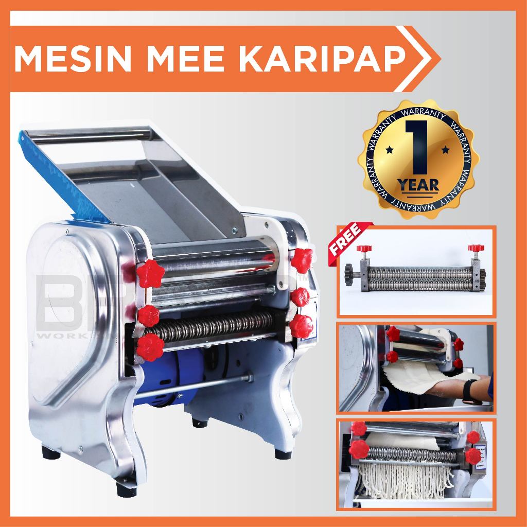 Noodles Maker Machine Dough Roller Machine Noodle Pasta Maker Machine Mesin Mee Karipap Mesin Buat Pasta[7 inch Roller]