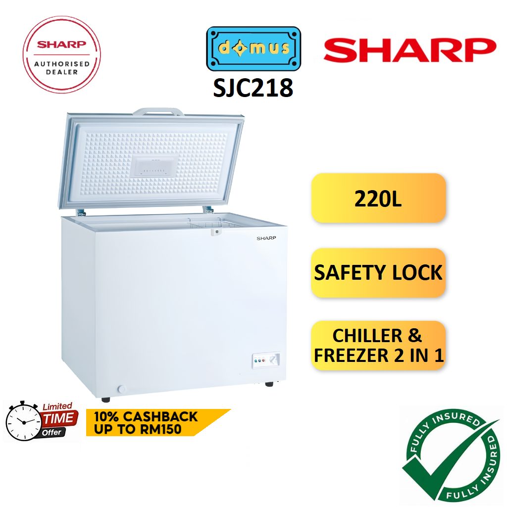 Sharp Chest Freezer 220L Peti Freezer Murah Deep Freezer Mini Peti Sejuk Beku Frezer Storage 冷藏箱 SJC218