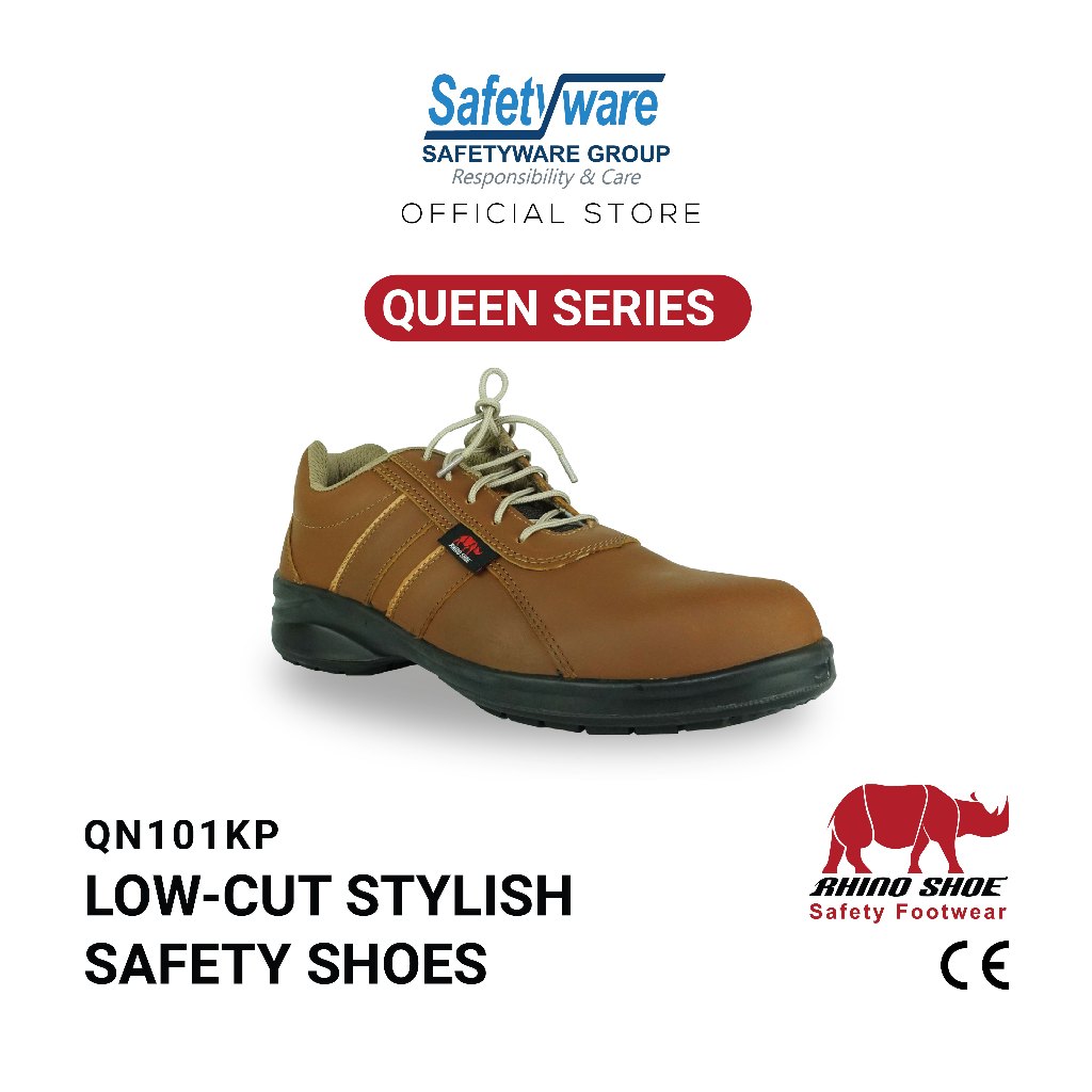 RHINO SHOE QN101KP - Queen Series Low Cut Stylish Lady Safety Shoe I Brown Color