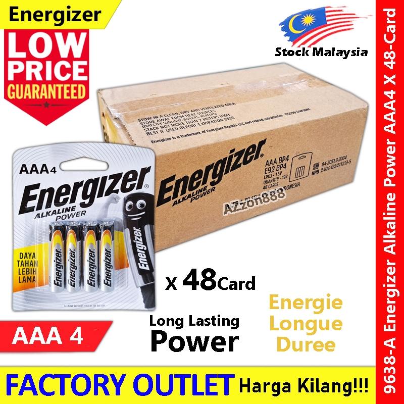 Energizer Alkaline Power AAA BP4 X 48-Card #E92 #Energizer #EnergieLongueDuree #AlkalinePower #9638-