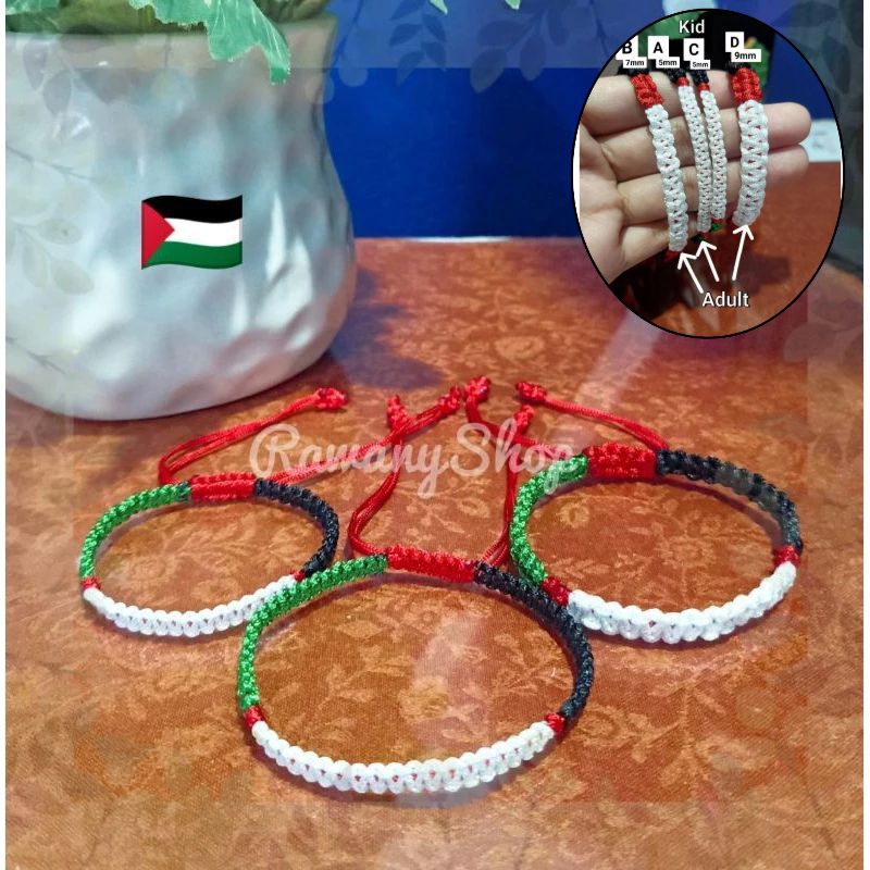 Palestine Flag Solidarity Bracelet Gelang bendera