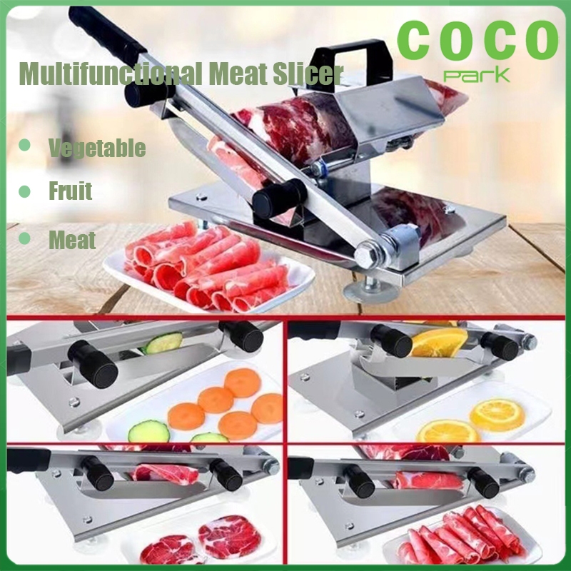 Stainless Steel Meat Slicer Manual Adjustable Freeze Meat Cutting Slicing Machine Beef Mesin Potong Daging Penghiris 絞肉機