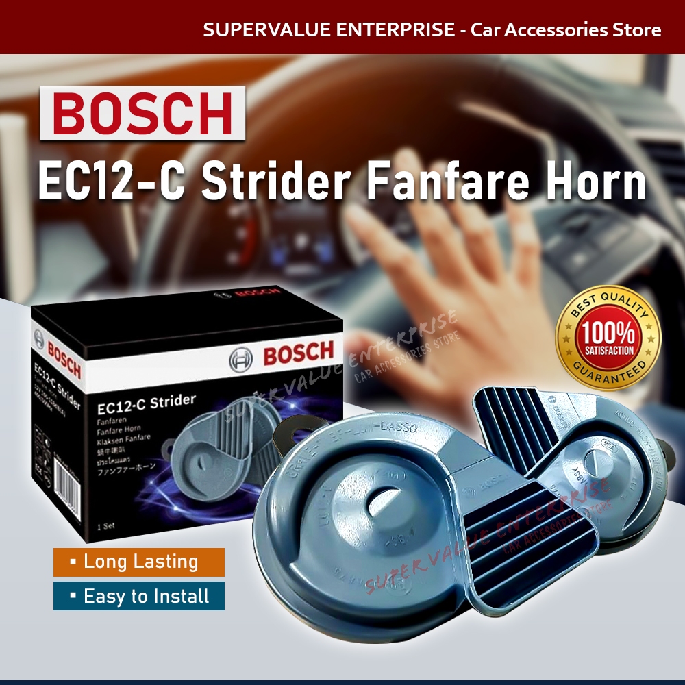 Original Bosch EC12-C Strider Fanfare Twin Horn Snail Horn Car Horn Horn Kereta 1 SET-2PCS
