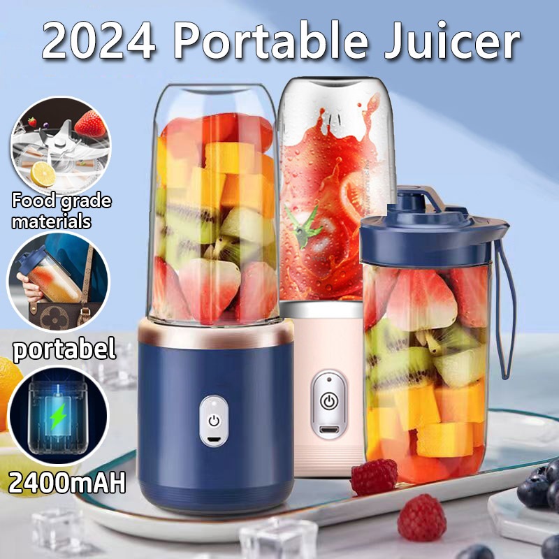 2024 Blender Portable Mini Juice Double Cups Portable Usb Juice Manufacturer Rechargeable Mini Mixer Ice Crusher