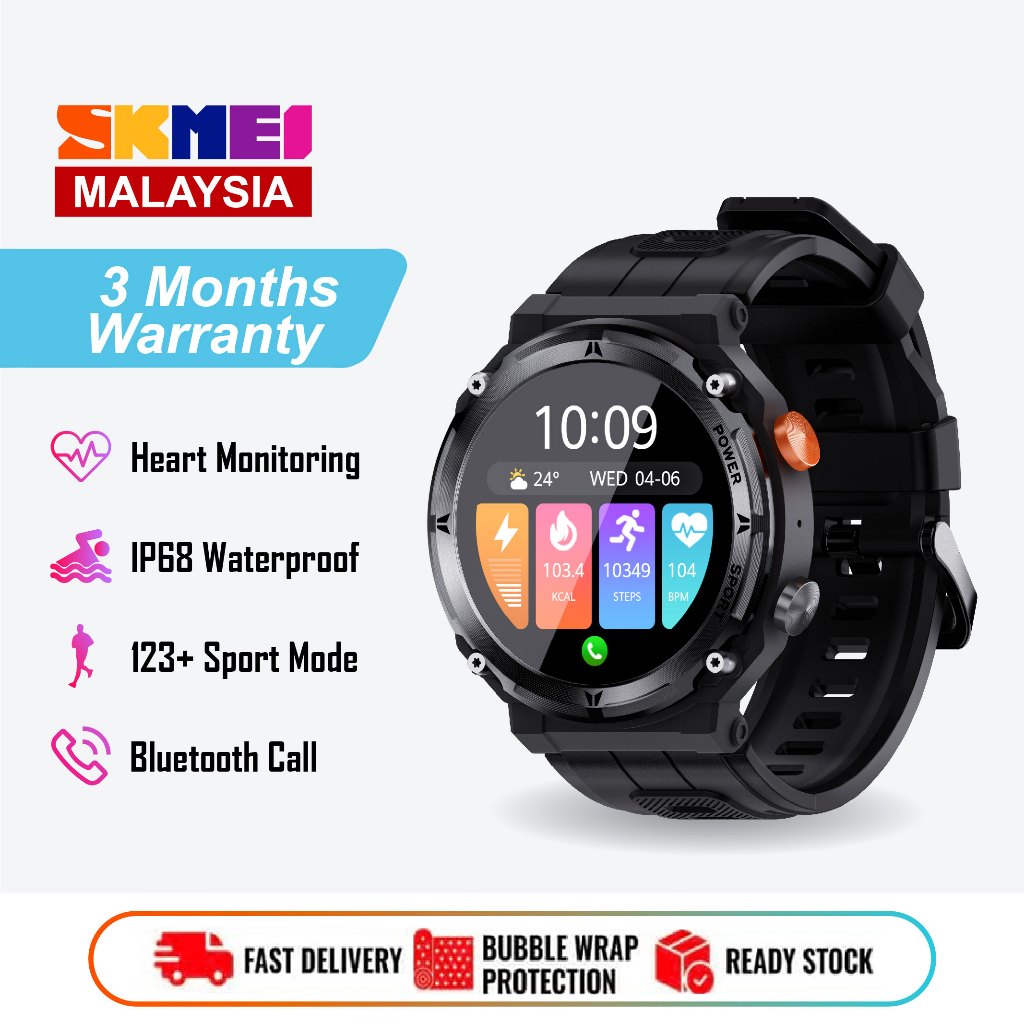 Skmei Waterproof Large Battery Pro Series Smart Watch Bluetooth Call Health Monitor HD Screen