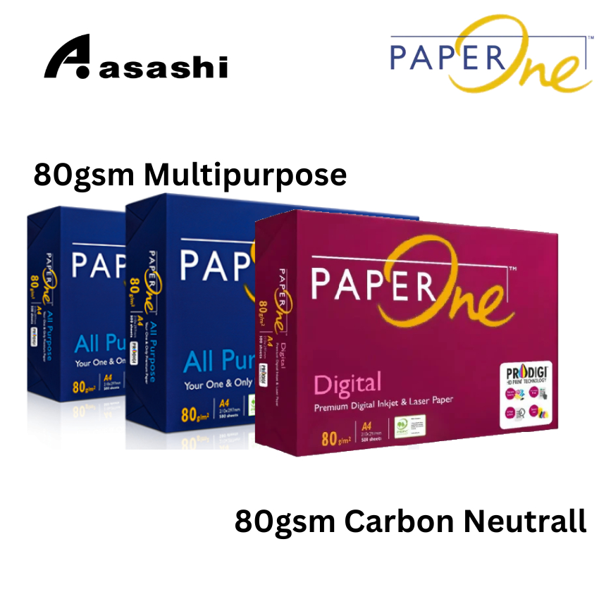 PaperOne / Paper One 80gsm A4 Paper - 500sheets (All Purpose - Blue / Carbon Neutral - Red)