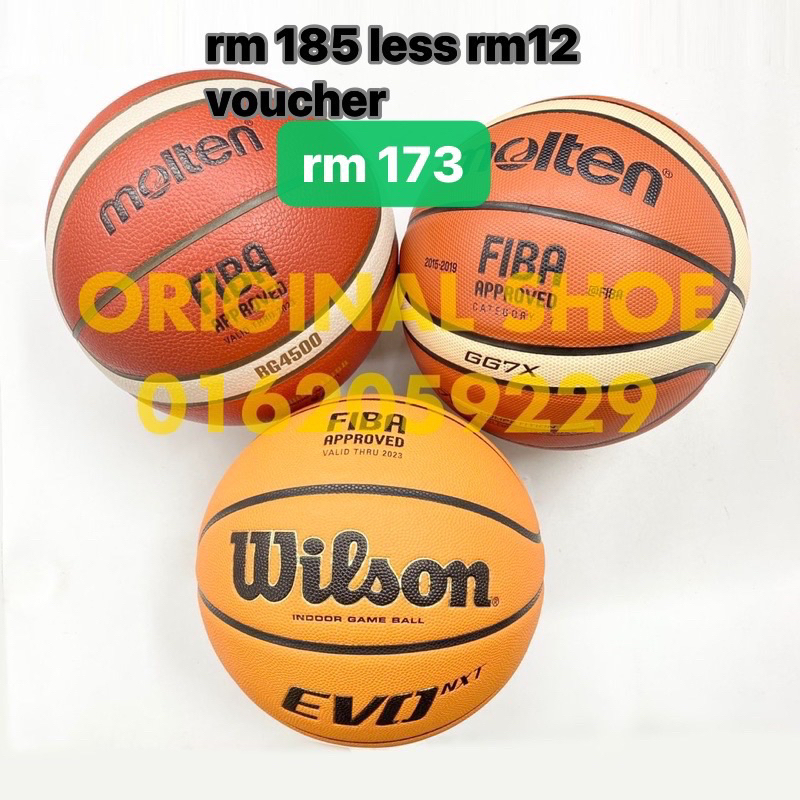 100% authentic wilson nba evo nxt molten BG4500 BG4550 &  GG7x fiba basketball official size 6 7 bola keranjang