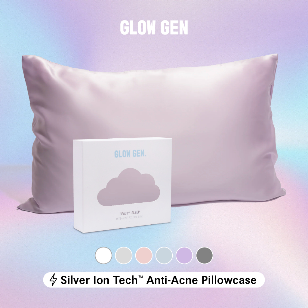 GLOW GEN Beauty Sleep Anti-Acne Satin Pillow Case with Silver Ion Technology