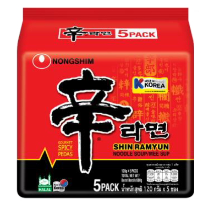 Nongshim Ramen 5 packs X 120g [Halal] Korea & China