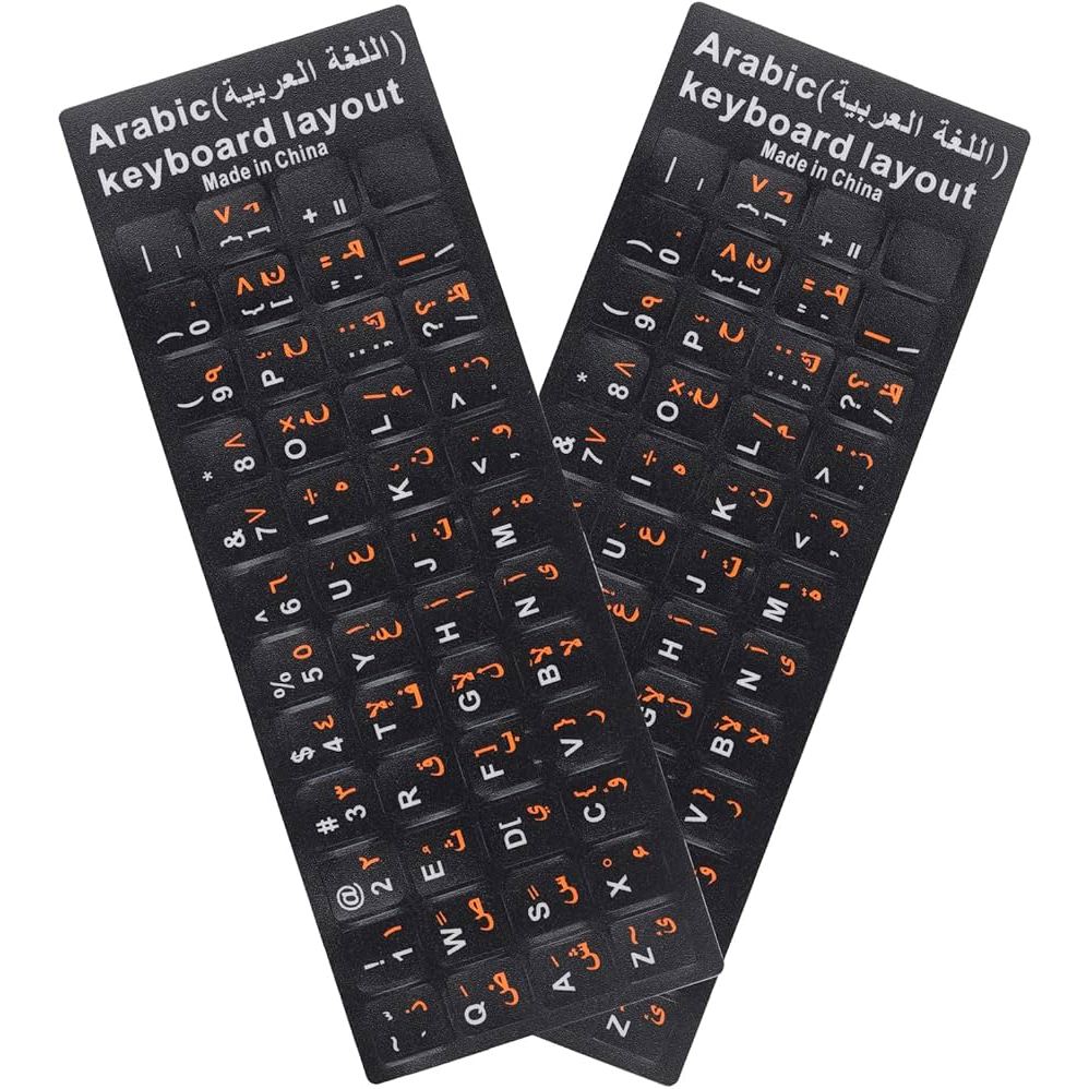 Jawi Arabic Sticker For PC / Laptop Keyboard Black Colour Fonts White