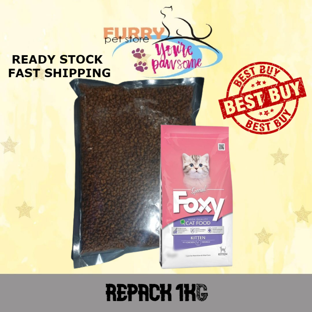 [ REPACK 1KG ] Foxy Kitten Chicken Cat Food -1kg