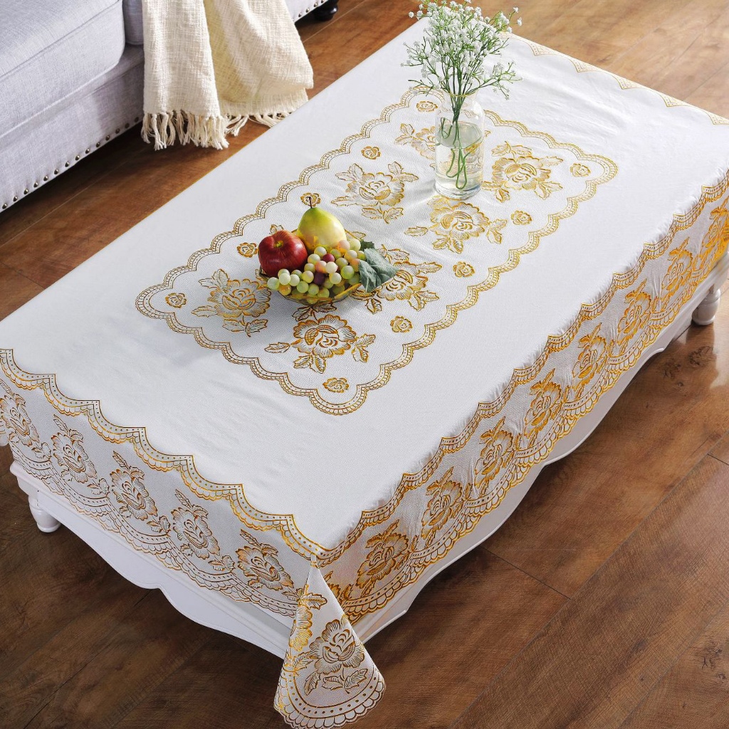 Alas Meja Makan Hiasan Meja Decoration Raya Ramadhan Table Cloth PVC Anti-Scalding Table Runner Cover Mat Design 2024