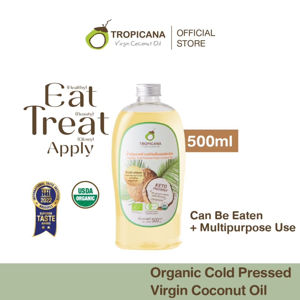 Tropicana Organic Cold Pressed Virgin Coconut Oil (500ml) | VCO, minyak kelapa dara, 椰子油, coconut oil for hair