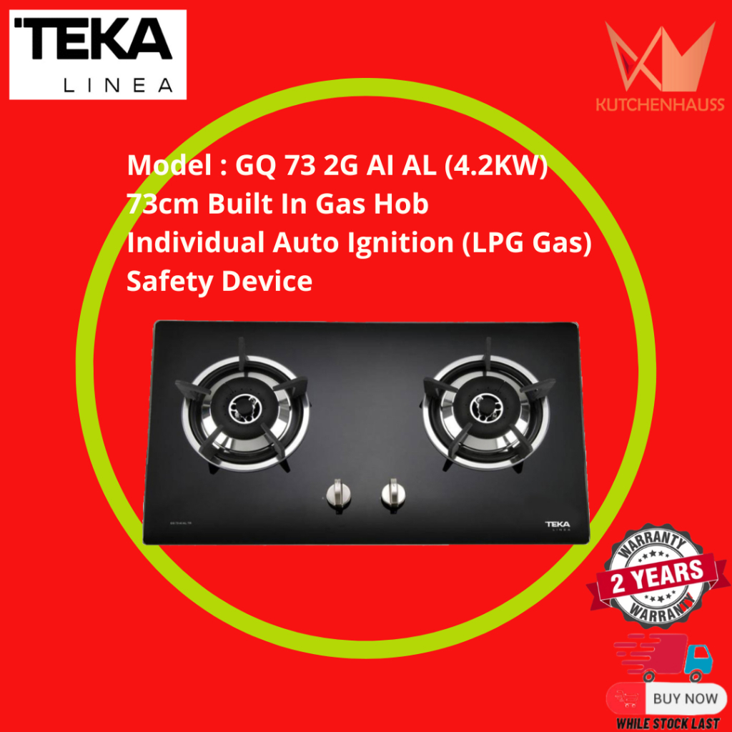 TEKA Linea Built In Gas Hob GQ 73 2G AI AL / TEKA Linea Gas Stove GQ73 2G AI AL / Dapur Gas / KUTCHENHAUSS