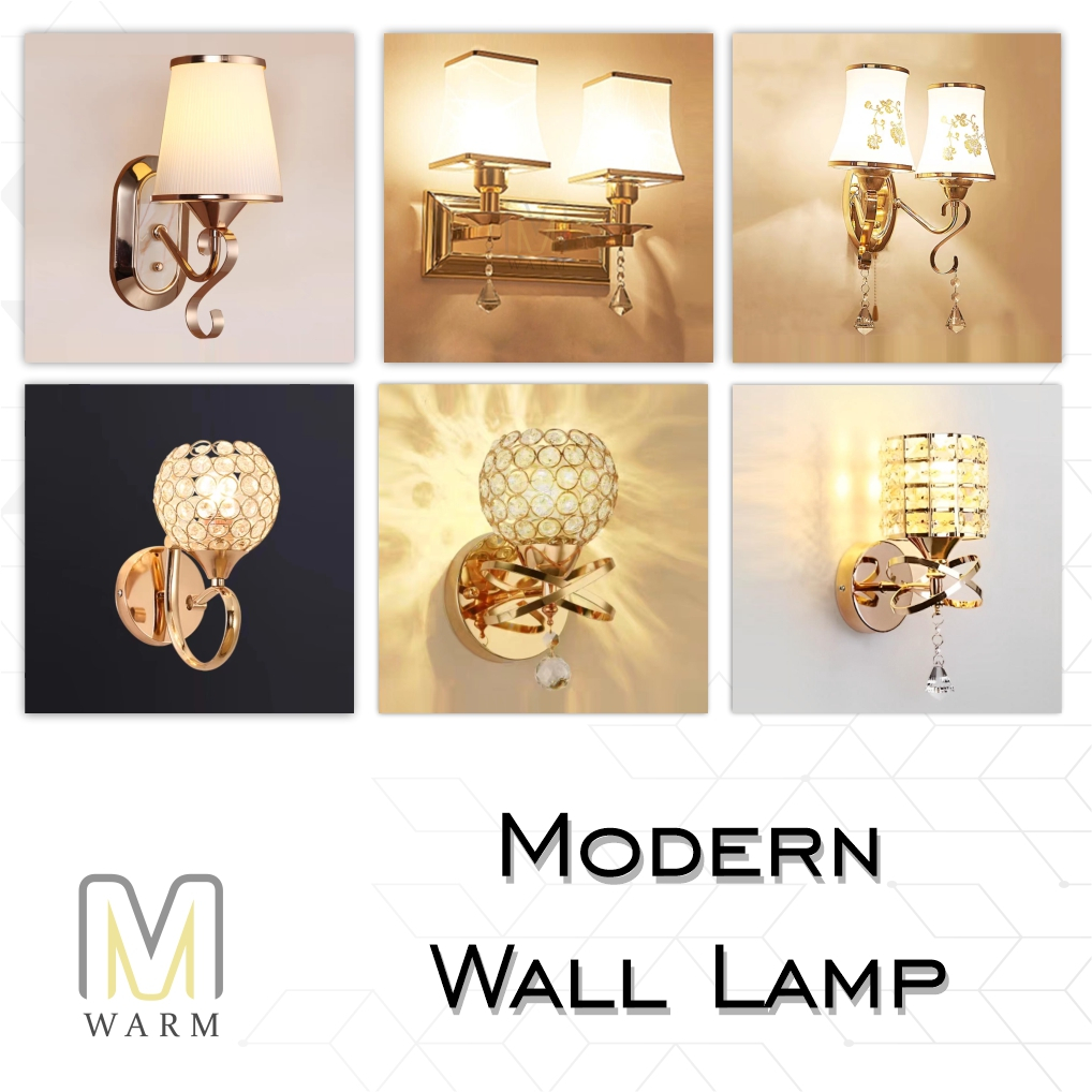 Ready Stock ~ Wall Lamp Glass E27 Lamp shade Bedroom Entrance Aisle Indoor Home Lights Lampu dinding