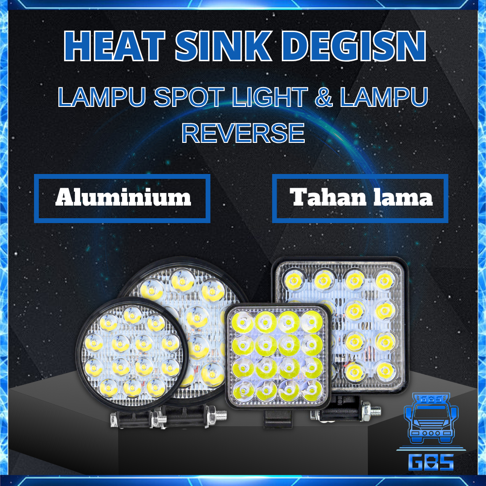 GBS AUTO ESTORE 42W/48W/160W LED Work Light Lampu Gostan Lampu Reverse Bar Spotlight Off Road Driving Fog Lamp Truck