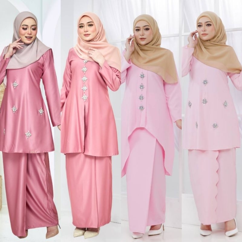 BAJU KURUNG BASIC DUSTY PINK I BABY PINK COLLECTION SIZE S TO 5XL