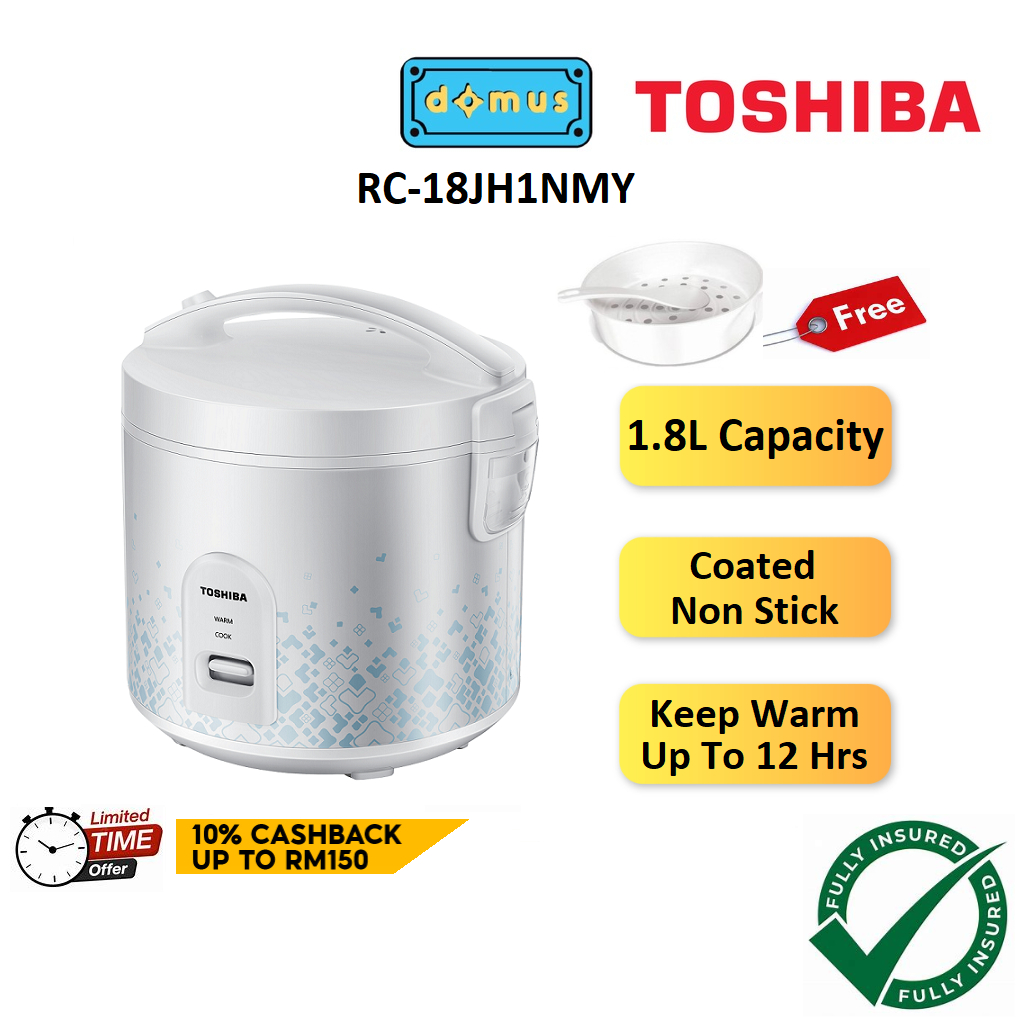 Toshiba Jar Rice Cooker With Food Steamer Tray Periuk Nasi Elektrik 电饭煲 電飯鍋 1.8L RC-18JH1NMY